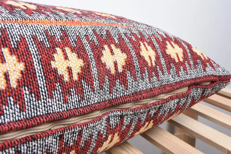 Luxury Pillow, Ethnical Kilim Rug Pillow, Crochet Pattern Pillow Sham, Vintage Kilim Pillow, Boho Pillow, 16x43 White Cushion Case, Cushion - 7