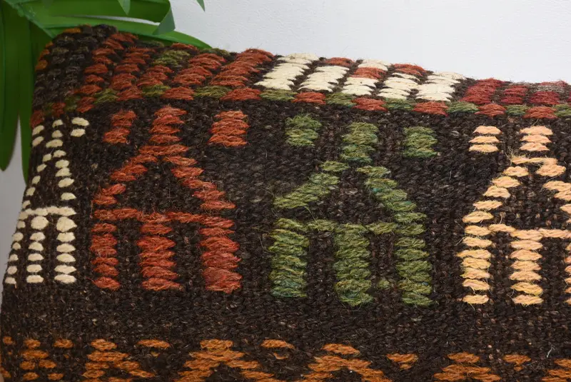 Vintage Kilim Pillow, Cushion Case, Garden Cushion, 8x36 Green Pillow, Vintage Kilim Throw Pillow, Yoga Cushion Case, Antique Pillows, Cotton Pillow - 2