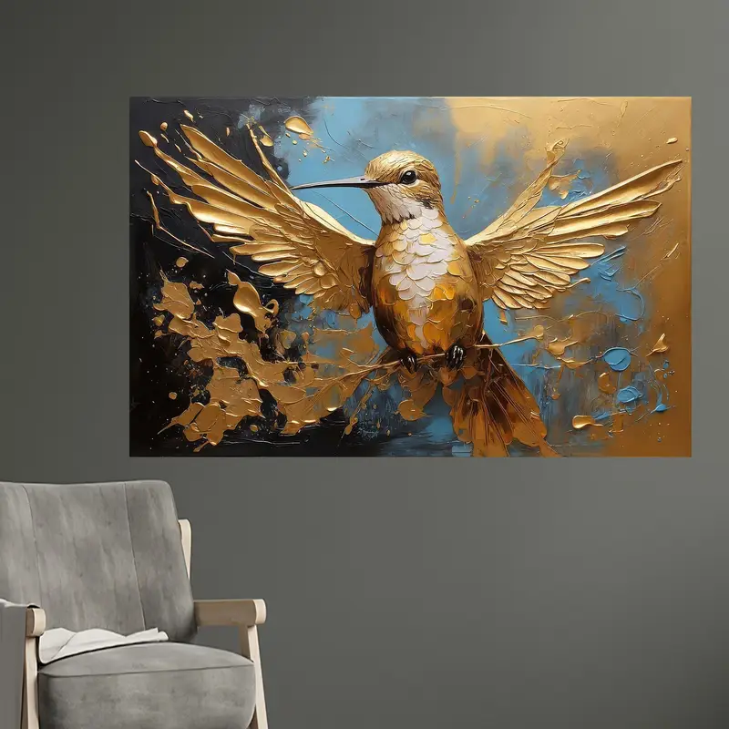 モダンでラグジュアリーなプリントガラス：ゴールドバードコースタルデザイン