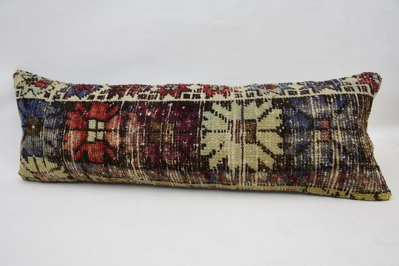 12x36 Blue Pillow Cover, Retro Pillow Case, Ethnical Kilim Rug Pillow, Yoga Cushion Cover, Pillow Case, Turkish Pillow, Home Decor Pillow - 4