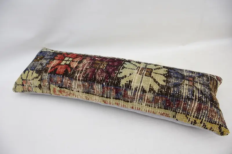 12x36 Blue Pillow Cover, Retro Pillow Case, Ethnical Kilim Rug Pillow, Yoga Cushion Cover, Pillow Case, Turkish Pillow, Home Decor Pillow - 5