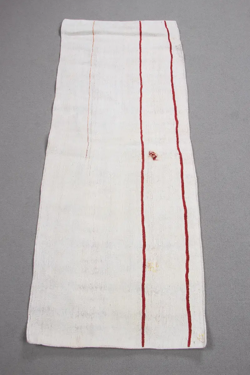 Elegant Beige & Red Ikat Rug, 2x5 ft Chic Decor