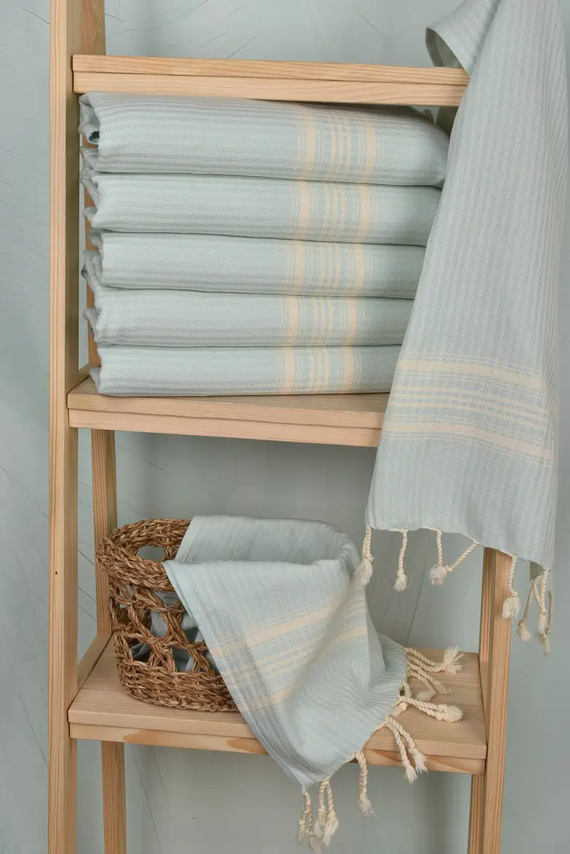 Guest Towel, Personalized Gift, Bathroom Towels, Personalized Bridesmaid Gift, Personalized Kitchen Towel, 40x18 Cotton Striped Towel, Spa Towel - 3