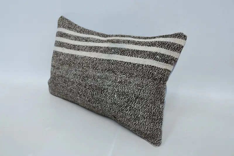 Home Decor Pillow, Throw Kilim Pillow, 12x20 Brown Pillow Sham, Cushion Cover, Turkish Kilim Pillow, Indoor Pillow Sham, Turkish Rugs Cushion Case - 4