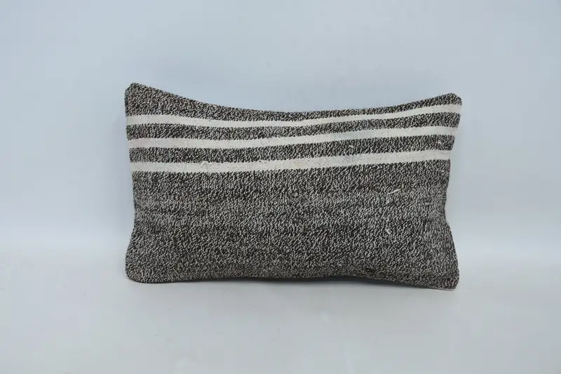 Home Decor Pillow, Throw Kilim Pillow, 12x20 Brown Pillow Sham, Cushion Cover, Turkish Kilim Pillow, Indoor Pillow Sham, Turkish Rugs Cushion Case - 1