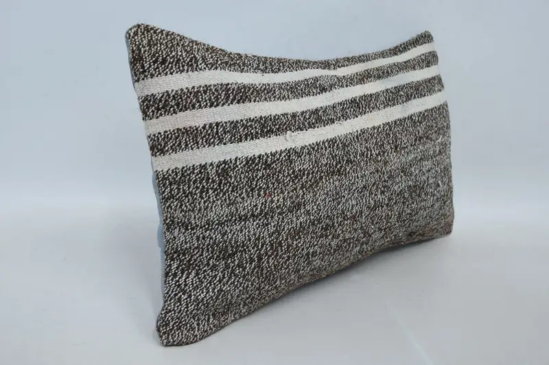 Home Decor Pillow, Throw Kilim Pillow, 12x20 Brown Pillow Sham, Cushion Cover, Turkish Kilim Pillow, Indoor Pillow Sham, Turkish Rugs Cushion Case - 3