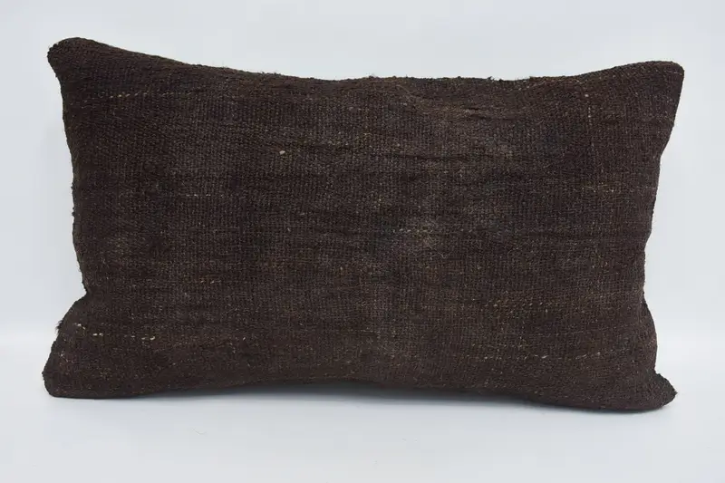 Plaid Brown Vintage Euro Sham, Holiday Decor Gift 12x20 inch Pillow Cover - 1