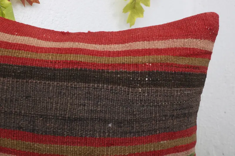 16x16 Red Pillow Case, Vintage Kilim Pillow, Pillow, Vintage Kilim Throw Pillow, Bench Pillow Sham, Gift Pillow, Outdoor Patio Cushion Cover - 5