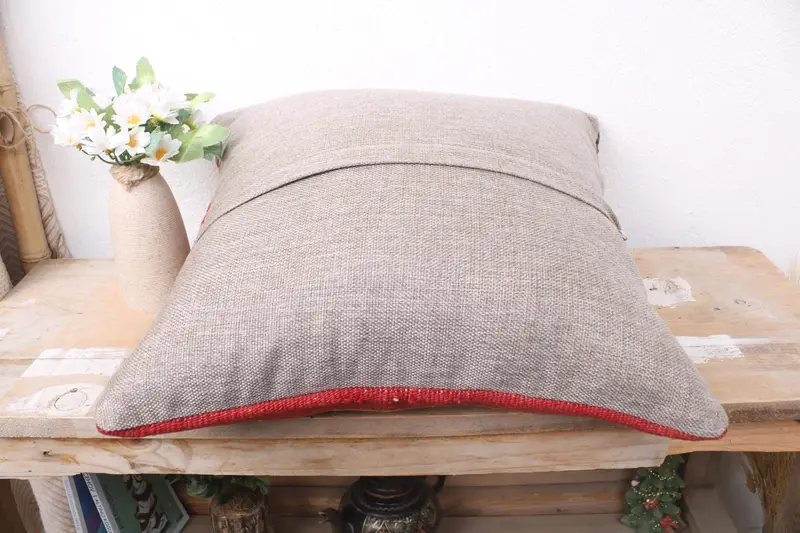 16x16 Red Pillow Case, Vintage Kilim Pillow, Pillow, Vintage Kilim Throw Pillow, Bench Pillow Sham, Gift Pillow, Outdoor Patio Cushion Cover - 7