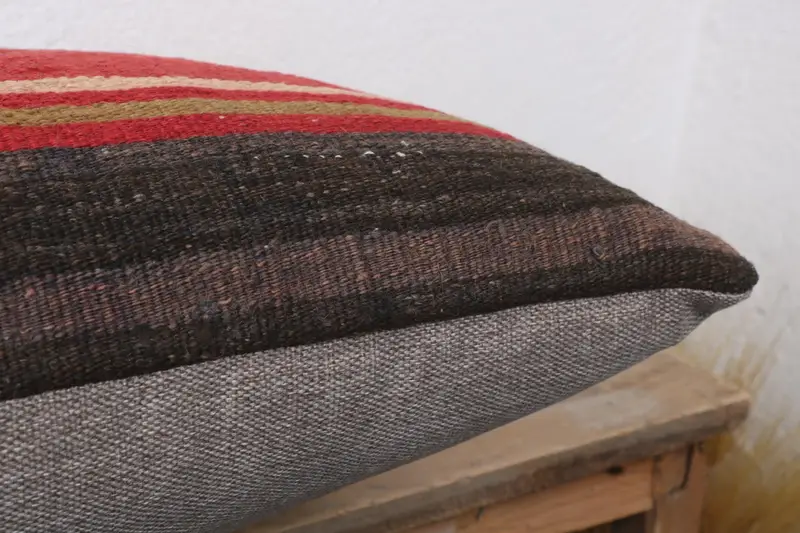 16x16 Red Pillow Case, Vintage Kilim Pillow, Pillow, Vintage Kilim Throw Pillow, Bench Pillow Sham, Gift Pillow, Outdoor Patio Cushion Cover - 6