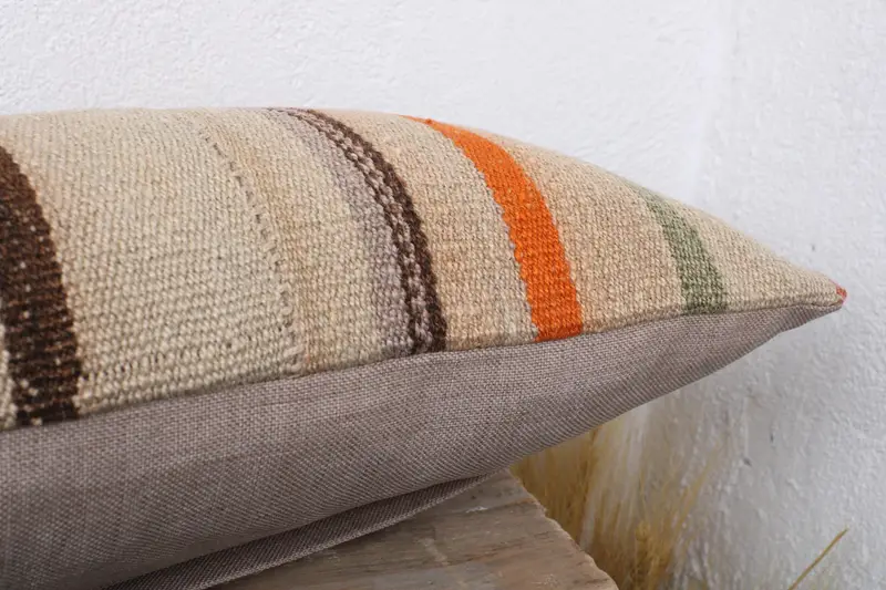 12x36 Beige Pillow Cover, Interior Designer Pillow, Neutral Pillow Cover, Cushion Cover, Kilim Cushion Sham, Vintage Kilim Throw Pillow - 6