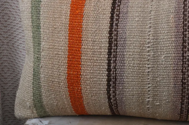 12x36 Beige Pillow Cover, Interior Designer Pillow, Neutral Pillow Cover, Cushion Cover, Kilim Cushion Sham, Vintage Kilim Throw Pillow - 3