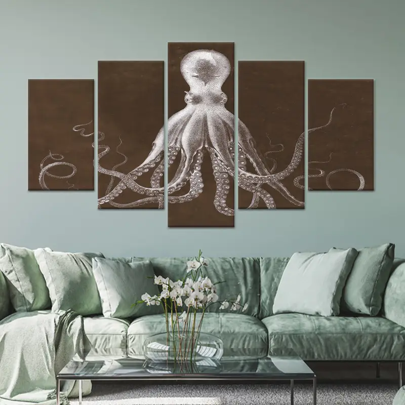 Lienzo submarino de pulpo moderno: impresión de arte moderno de Bodner