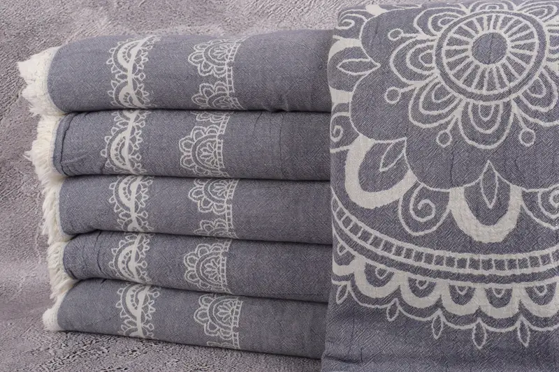 Housewarming Gift, Custom Blanket, Custom Wedding Gift From Bridesmaid, Boho Throw Blankets, 88x80 Cotton Ethnic Design Towel, Merry Christmas Gifts - 1