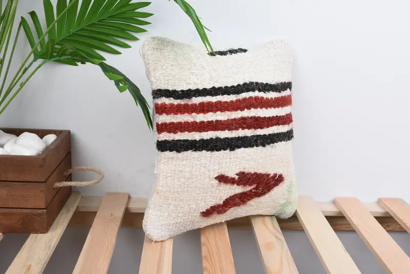 12x12 White Cushion Case, Pillow for Couch, Seat Pillow Case, Pillow Cover, Accent Throw Pillow Sham, Kilim Pillow Cover, Home Decor Pillow - 4