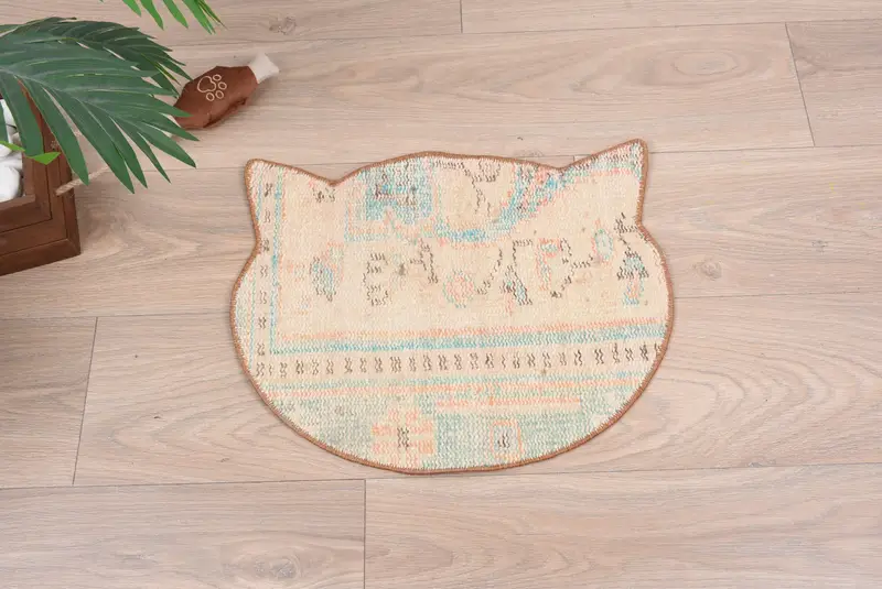 ボヘミアン ベージュ & ブロンズ ラウンド ウール プレースマット、伝統的なプレースマット