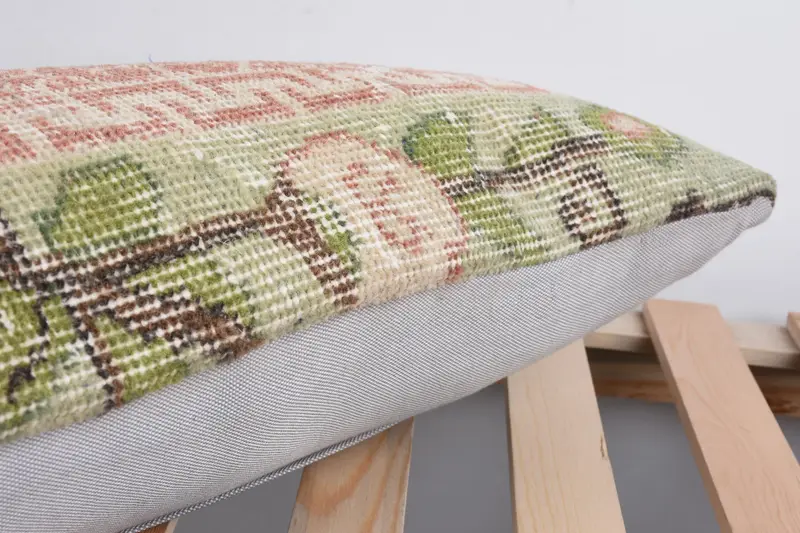 Bright Pillow Sham, Aesthetic Pillow, Boho Pillow Sham Cover, Cushion Case, Throw Kilim Pillow, 12x24 Red Pillow Sham, Turkish Kilim Pillow - 7