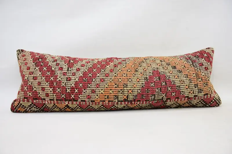 16x48 Red Pillow Sham, Southwestern Cushion, Gift Pillow, Cushion, Turkish Kilim Pillow, Vintage Kilim Throw Pillow, Neutral Pillow - 4