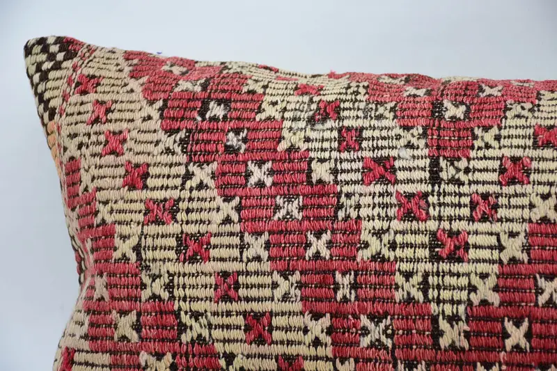 16x48 Red Pillow Sham, Southwestern Cushion, Gift Pillow, Cushion, Turkish Kilim Pillow, Vintage Kilim Throw Pillow, Neutral Pillow - 2