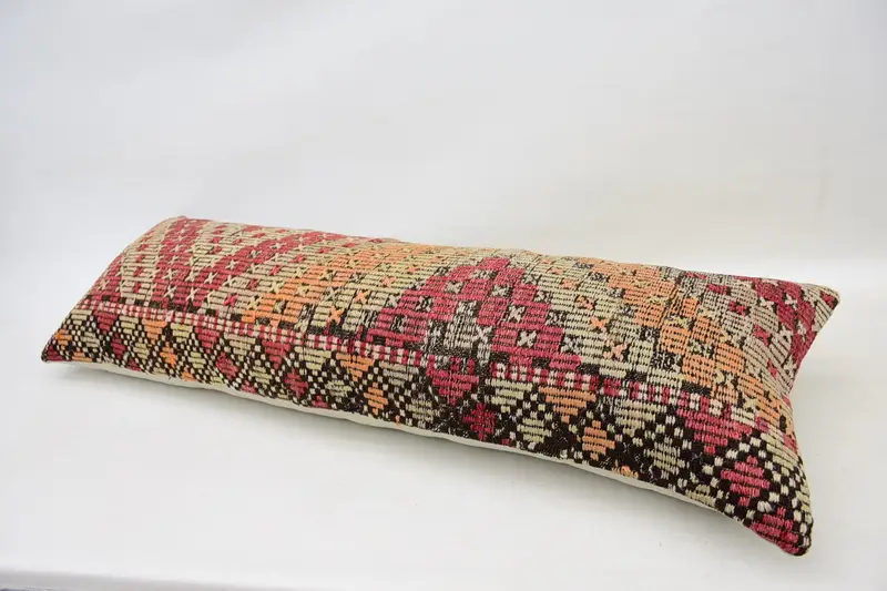 16x48 Red Pillow Sham, Southwestern Cushion, Gift Pillow, Cushion, Turkish Kilim Pillow, Vintage Kilim Throw Pillow, Neutral Pillow - 6