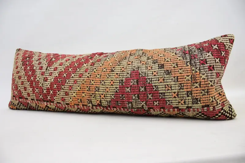 16x48 Red Pillow Sham, Southwestern Cushion, Gift Pillow, Cushion, Turkish Kilim Pillow, Vintage Kilim Throw Pillow, Neutral Pillow - 5