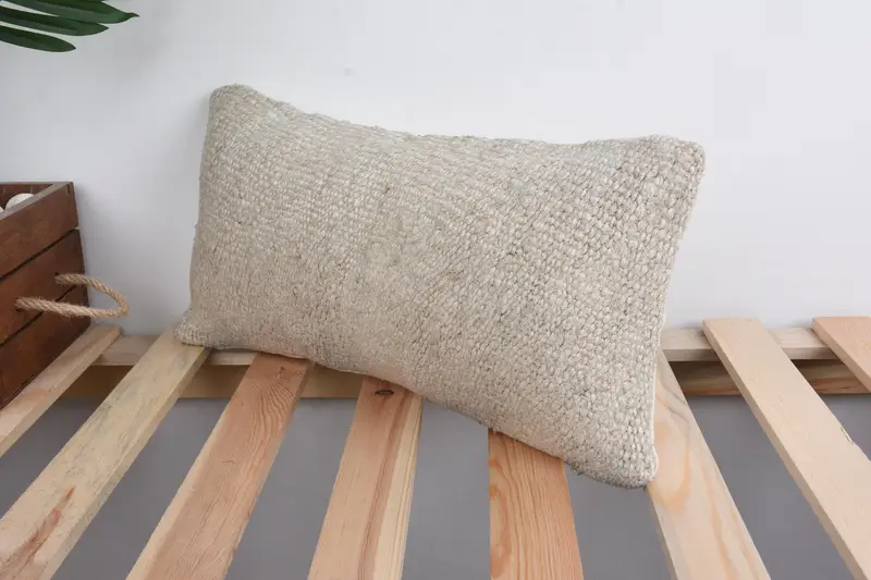 Handmade Kilim Cushion, Ethnic Pillow Cover Pillow, Cushion Case, 8x16 Beige Pillow Cover, Vintage Kilim Throw Pillow, Vintage Kilim Pillow - 5