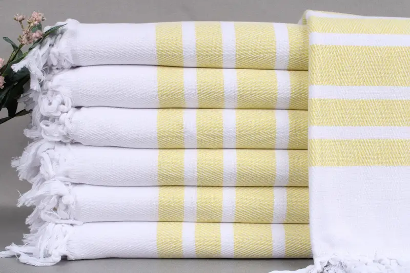 Personalized Beach Towel Monogrammed Yellow Chevron, 40x71 Inches