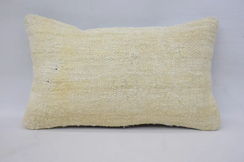 Vintage Kilim Pillow, Cushion, Turkish Kilim Pillow, Vintage Kilim Throw Pillow, 12x20 White Pillow Cover, Bolster Throw Pillow Cover - 4