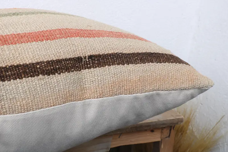 Floor Cushion Case, Vintage Kilim Pillow, Wool Kilim Pillow Pillow, 20x20 White Cushion Cover, Turkish Kilim Pillow, Pillow for Couch, Pillow - 6
