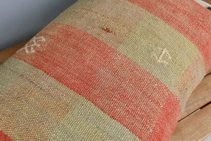 Crochet Pattern Pillow Cover, 16x24 Orange Pillow Case, Antique Pillows, Vintage Kilim Pillow, Handmade Kilim Cushion, Cushion Cover - 4