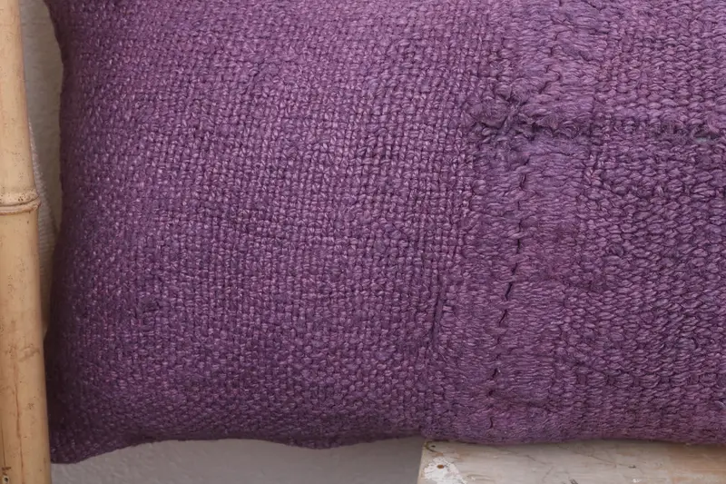12x48 Purple Cushion Cover, Kilim Pillow Cover, Pillow Case, Boho Pillow, Vintage Throw Pillow Case, Kilim Cushion Sham - 3