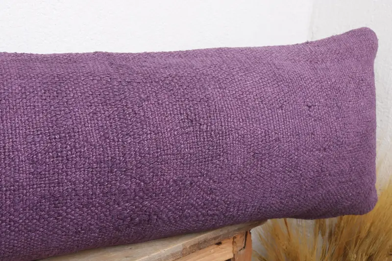 12x48 Purple Cushion Cover, Kilim Pillow Cover, Pillow Case, Boho Pillow, Vintage Throw Pillow Case, Kilim Cushion Sham - 5