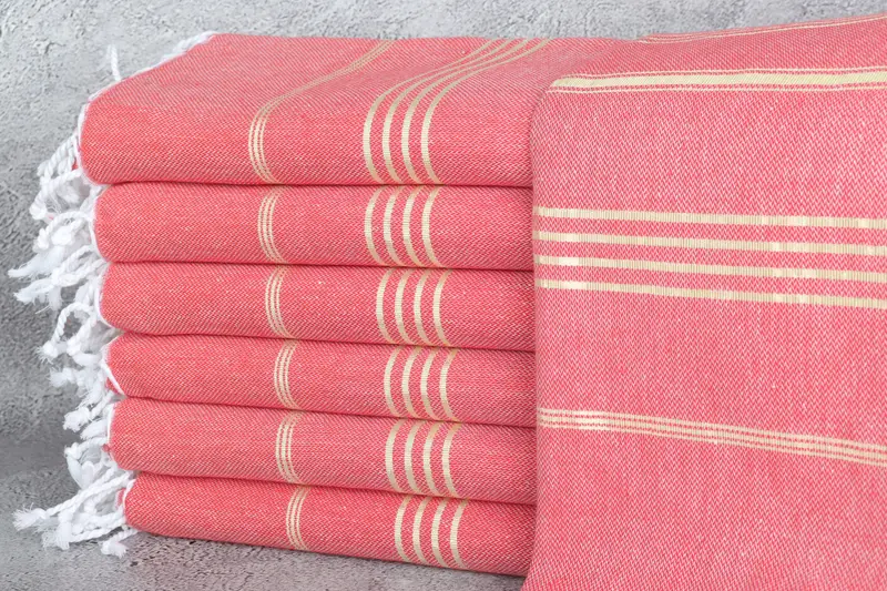 Turkish Beach Towel Personalized Red-Yellow, Custom Name Towel, 40x71 Inches