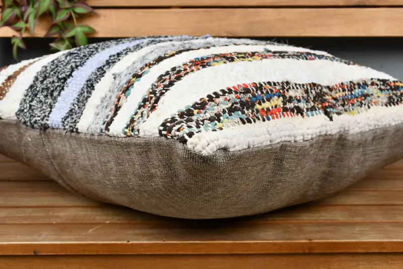 Cushion, 22x22 White Cushion Cover, Oriental Pillow, Handmade Kilim Cushion, Turkish Pillow, Outdoor Patio Pillow Sham, Vintage Kilim Throw Pillow - 3