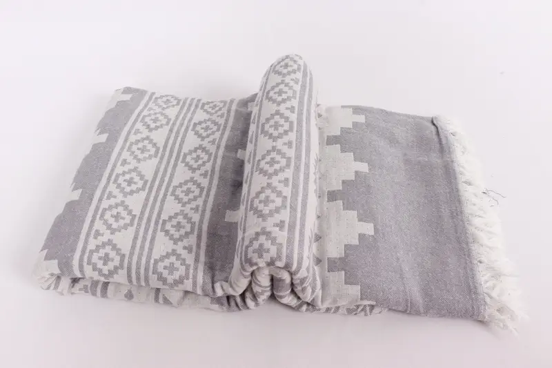Bedspread, Throw Blanket Couch, 86x56 Cotton Kilim Towel, Turkish Blanket Queen, Turkish Blanket, Boyfriend Gift, Christmas Tablecloth - 6