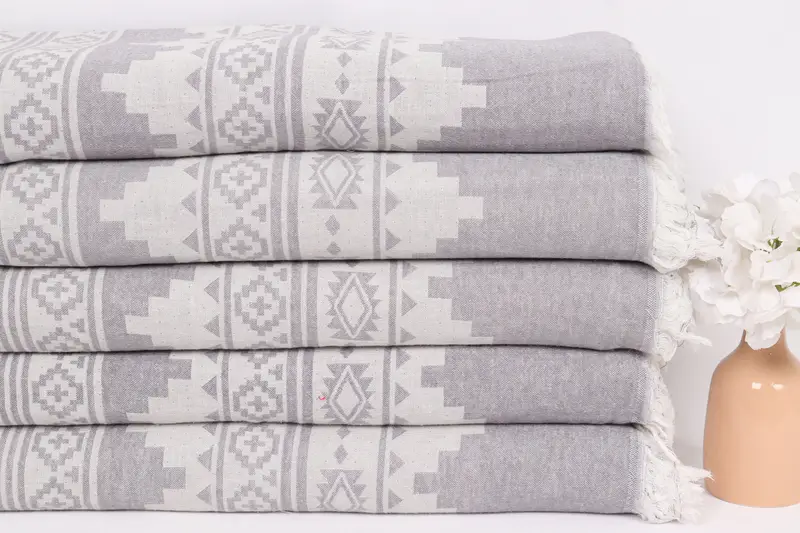 Bedspread, Throw Blanket Couch, 86x56 Cotton Kilim Towel, Turkish Blanket Queen, Turkish Blanket, Boyfriend Gift, Christmas Tablecloth - 3