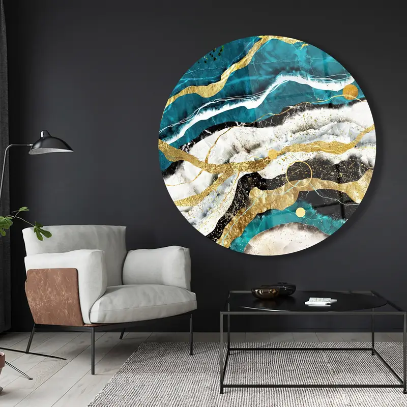 Elegant Printed Glass: Modern Marble Design for Luxury Decor