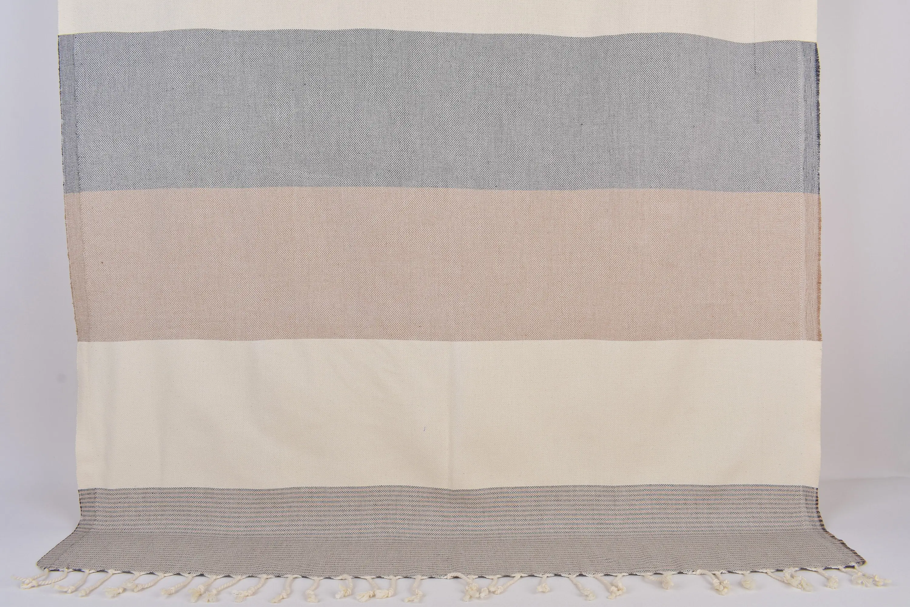 Bridal Shower Favors Monogram Dark Gray-Brown Striped Towel, 70x40 Inches - 1