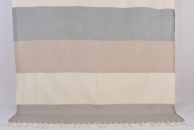 Bridal Shower Favors Monogram Dark Gray-Brown Striped Towel, 70x40 Inches