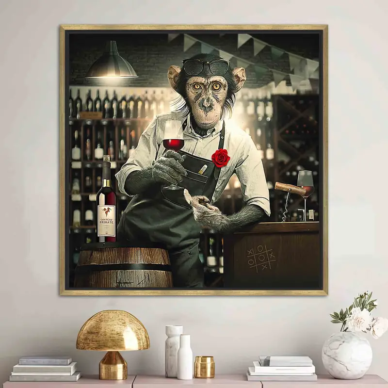 Lienzo moderno del mono Banksy: obra maestra impresa artística y de moda