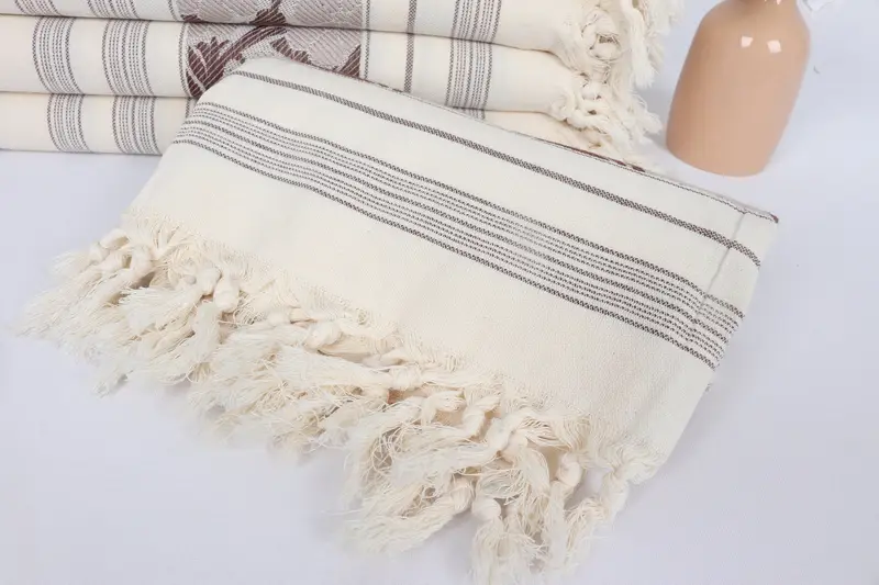 Luxury Beach Towel, Custom Towel, 70x40 Linen Daisy Patterned Towel, Gifts For Him, Organic Cotton Towel, Merry Christmas Gifts, Quick-dry peshtemal - 4