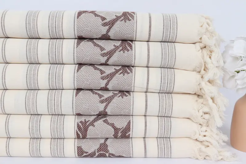 Luxury Beach Towel, Custom Towel, 70x40 Linen Daisy Patterned Towel, Gifts For Him, Organic Cotton Towel, Merry Christmas Gifts, Quick-dry peshtemal - 3