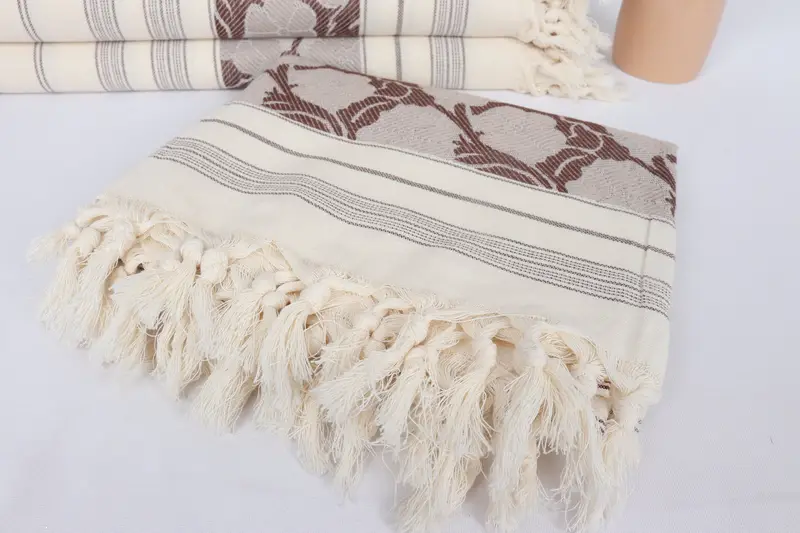 Luxury Beach Towel, Custom Towel, 70x40 Linen Daisy Patterned Towel, Gifts For Him, Organic Cotton Towel, Merry Christmas Gifts, Quick-dry peshtemal - 5