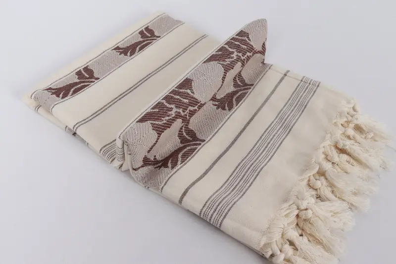 Luxury Beach Towel, Custom Towel, 70x40 Linen Daisy Patterned Towel, Gifts For Him, Organic Cotton Towel, Merry Christmas Gifts, Quick-dry peshtemal - 6