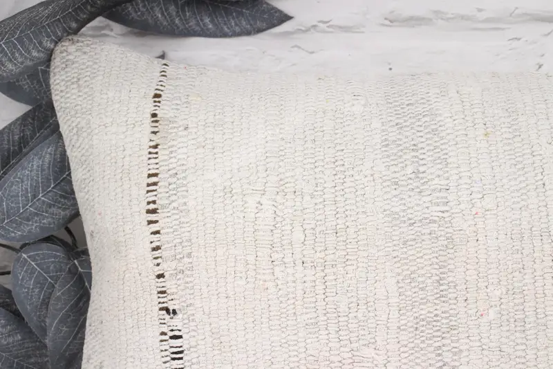 Throw Kilim Pillow, Nomadic Cushion Cover, Interior Designer Pillow, Turkish Kilim Pillow, Pillow Cover, 12x20 White Pillow Case - 2