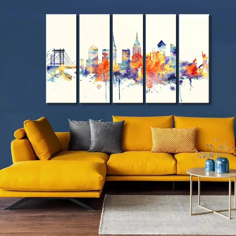 New York Skyline Canvas, New York Poster, NYC, New York Print, Home Decor Canvas, New York Wall Art,  New York Poster, Watercolor Canvas Art - 2