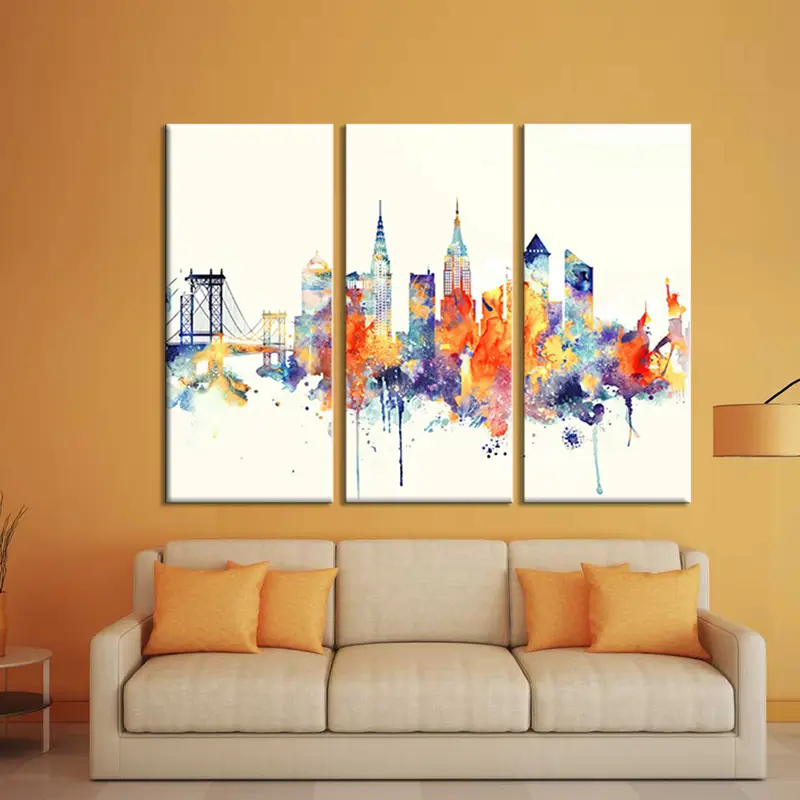 New York Skyline Canvas, New York Poster, NYC, New York Print, Home Decor Canvas, New York Wall Art,  New York Poster, Watercolor Canvas Art - 3