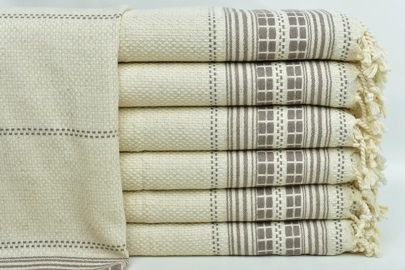 Housewarming Gift, Kitchen Towel, 40x20 Linen Striped Towel, Wedding Gift, Organic Tea Towel, Gift Boxes Tea Towels, Monogram Kitchen Towel - 1