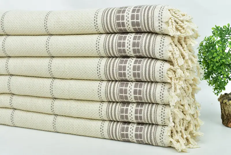 Housewarming Gift, Kitchen Towel, 40x20 Linen Striped Towel, Wedding Gift, Organic Tea Towel, Gift Boxes Tea Towels, Monogram Kitchen Towel - 5