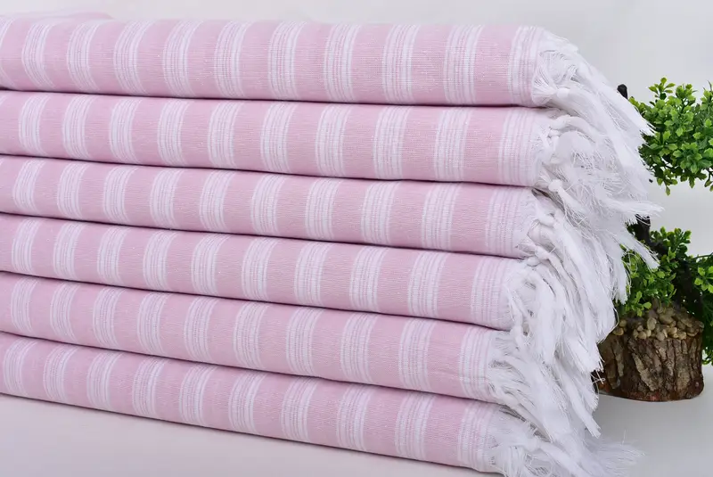 Wedding Gifts Towel, Turkish hand towel, Organic Beach Towel, Lightweight Turkish towel, Wedding Shower Gift, Gym Towel, 70x40 Cotton Striped Towel - 3
